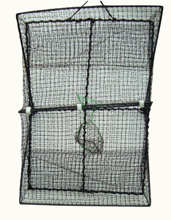 Krebsreuse Köderfischreuse ca. 60x24x42cm mit extra Futternetz klappbar