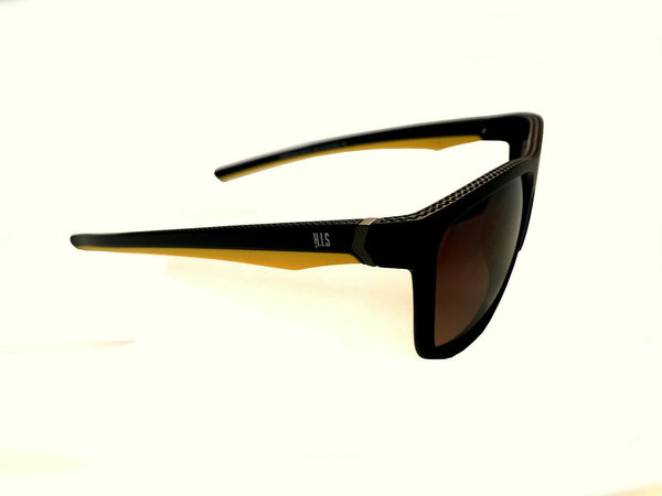 H.I.S Sonnenbrille Angelsport UV400 Polarized Blend- und UV-Schutz Schwarz/Gelb getönt