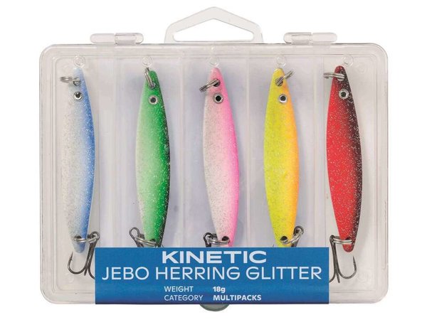 Kinetic Jebo Herring Glitter 18/24/34g 5 Stck. Meerforelle, Pollack, Lachs